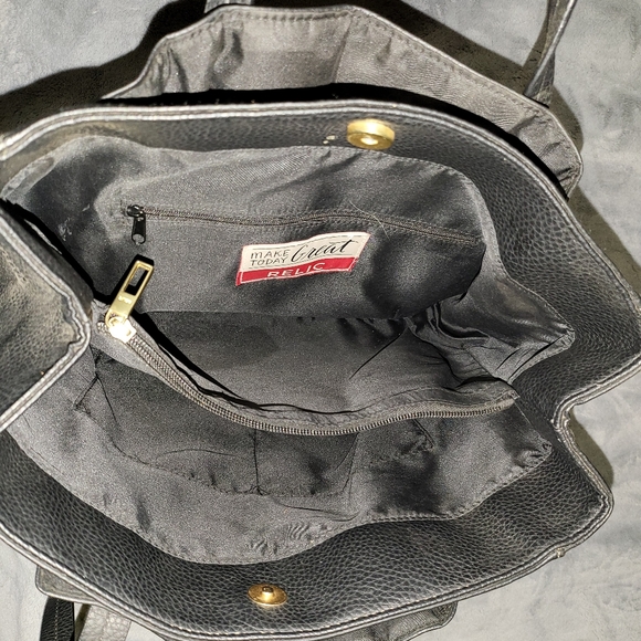 Black Leather look Relic bag - Picture 2 of 2